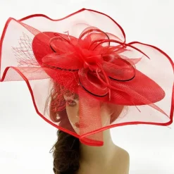 Headdress Sinamay Fedora Hat Wedding Evening Party Tea Party Horse Race Cocktail Vintage Cute With Feather Headpiece Headwear