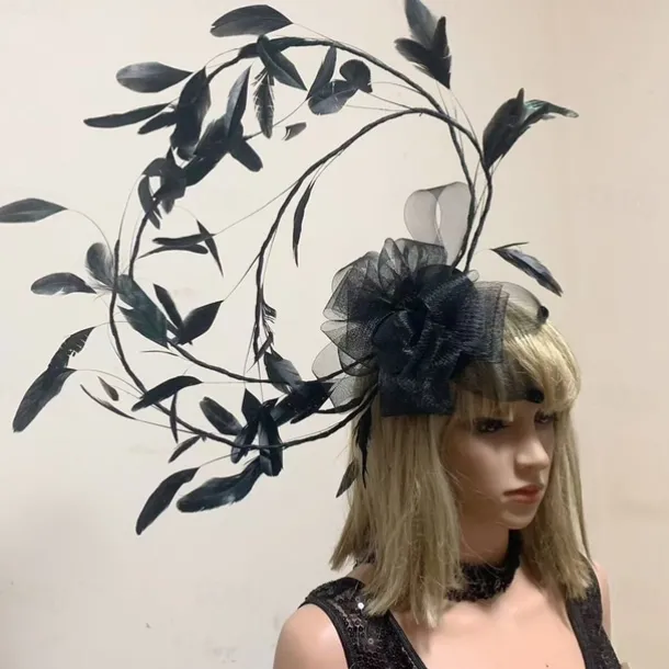 Headdress Tulle Wedding Birthday Evening Party Tea Party Cocktail Vintage Cute With Feather Headpiece Headwear