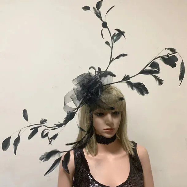 Headdress Tulle Wedding Birthday Evening Party Tea Party Cocktail Vintage Cute With Feather Headpiece Headwear