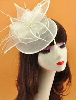 Headdress Tulle Wedding Elegant Vintage With Tulle Headpiece Headwear Fascinators Race Day Dress