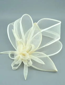 Headdress Tulle Wedding Elegant With Ribbons Headpiece Headwear Fascinators Race Day Dress