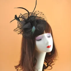 Headdress Tulle Wedding Elegant Vintage With Tulle Headpiece Headwear Fascinators Race Day Dress