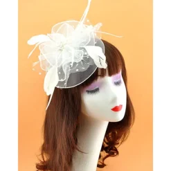 Headdress Tulle Wedding Elegant Vintage With Tulle Headpiece Headwear Fascinators Race Day Dress