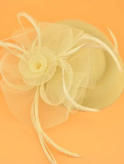 Headdress Tulle Wedding Elegant Vintage With Tulle Headpiece Headwear Fascinators Race Day Dress