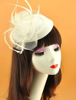 Headdress Tulle Wedding Elegant Vintage With Tulle Headpiece Headwear Fascinators Race Day Dress