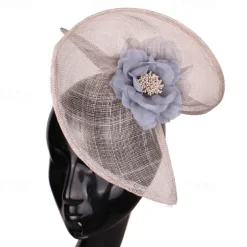 Headpiece Faux Linen Wedding Evening Party Elegant Wedding With Flower Headpiece Headwear