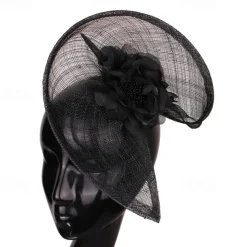 Headpiece Faux Linen Wedding Evening Party Elegant Wedding With Flower Headpiece Headwear