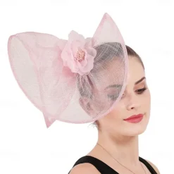 Headpiece Faux Linen Wedding Evening Party Elegant Wedding With Flower Headpiece Headwear