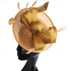 Headpiece Feathers Sinamay Wedding Evening Party Elegant Wedding With Feather Headpiece Headwear