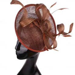 Headpiece Feathers Sinamay Wedding Evening Party Elegant Wedding With Feather Headpiece Headwear