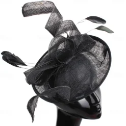 Headpiece Feathers Sinamay Wedding Evening Party Elegant Wedding With Feather Headpiece Headwear