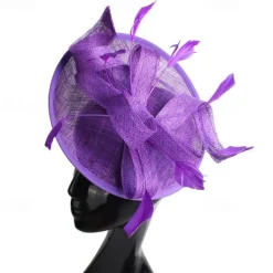 Headpiece Feathers Sinamay Wedding Evening Party Elegant Wedding With Feather Headpiece Headwear