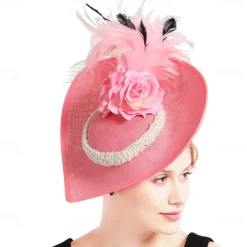 Headpiece Feathers Sinamay Wedding Evening Party Elegant Wedding With Feather Headpiece Headwear