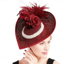 Headpiece Feathers Sinamay Wedding Evening Party Elegant Wedding With Feather Headpiece Headwear