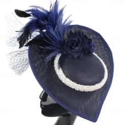 Headpiece Feathers Sinamay Wedding Evening Party Elegant Wedding With Feather Headpiece Headwear