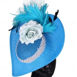 Headpiece Feathers Sinamay Wedding Evening Party Elegant Wedding With Feather Headpiece Headwear