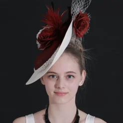 Headpiece Feathers Sinamay Wedding Evening Party Elegant Wedding With Feather Headpiece Headwear