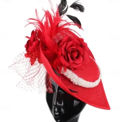 Headpiece Feathers Sinamay Wedding Evening Party Elegant Wedding With Feather Headpiece Headwear