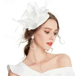 Headpiece Feathers Wedding Evening Party Elegant Wedding With Feather Headpiece Headwear