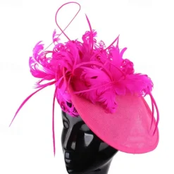 Headpiece Sinamay Wedding Evening Party Elegant Wedding With Feather Headpiece Headwear