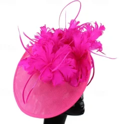 Headpiece Sinamay Wedding Evening Party Elegant Wedding With Feather Headpiece Headwear