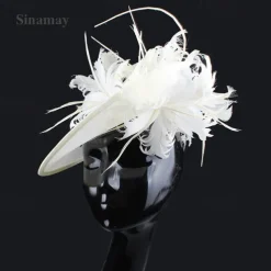 Headpiece Sinamay Wedding Evening Party Elegant Wedding With Feather Headpiece Headwear