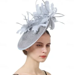 Headpiece Sinamay Wedding Evening Party Elegant Wedding With Feather Headpiece Headwear