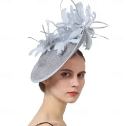 Headpiece Sinamay Wedding Evening Party Elegant Wedding With Feather Headpiece Headwear