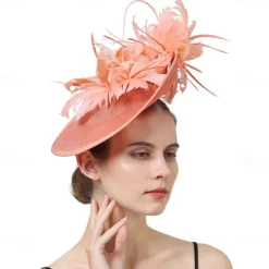 Headpiece Sinamay Wedding Evening Party Elegant Wedding With Feather Headpiece Headwear