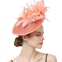 Headpiece Sinamay Wedding Evening Party Elegant Wedding With Feather Headpiece Headwear