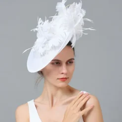 Headpiece Sinamay Wedding Evening Party Elegant Wedding With Feather Headpiece Headwear