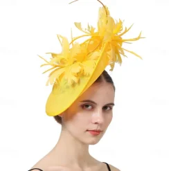 Headpiece Sinamay Wedding Evening Party Elegant Wedding With Feather Headpiece Headwear
