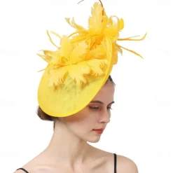 Headpiece Sinamay Wedding Evening Party Elegant Wedding With Feather Headpiece Headwear