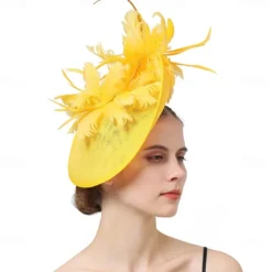 Headpiece Sinamay Wedding Evening Party Elegant Wedding With Feather Headpiece Headwear