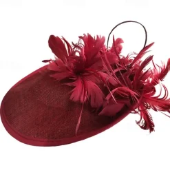 Headpiece Sinamay Wedding Evening Party Elegant Wedding With Feather Headpiece Headwear