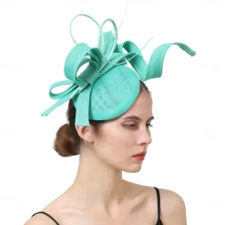 Headpiece Sinamay Wedding Evening Party Elegant Wedding With Flower Headpiece Headwear