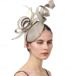 Headpiece Sinamay Wedding Evening Party Elegant Wedding With Flower Headpiece Headwear
