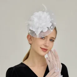 Headpiece Tulle Feathers Wedding Evening Party Elegant Wedding With Feather Flower Headpiece Headwear