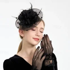 Headpiece Tulle Feathers Wedding Evening Party Elegant Wedding With Feather Flower Headpiece Headwear