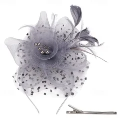 Headpiece Tulle Feathers Wedding Evening Party Elegant Wedding With Feather Headpiece Headwear