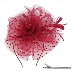 Headpiece Tulle Feathers Wedding Evening Party Elegant Wedding With Feather Headpiece Headwear