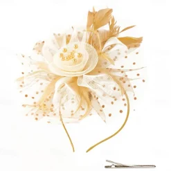 Headpiece Tulle Feathers Wedding Evening Party Elegant Wedding With Feather Headpiece Headwear
