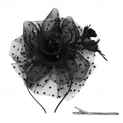 Headpiece Tulle Feathers Wedding Evening Party Elegant Wedding With Feather Headpiece Headwear