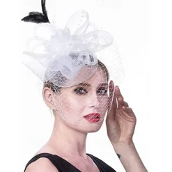 Headpiece Tulle Feathers Wedding Evening Party Elegant Wedding With Feather Headpiece Headwear