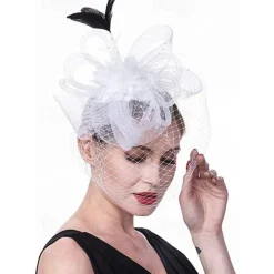 Headpiece Tulle Feathers Wedding Evening Party Elegant Wedding With Feather Headpiece Headwear