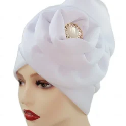 Headwear Headpiece Polyester / Cotton Blend Floppy Hat Turbans Casual Church With Floral Pure Color Headpiece Headwear