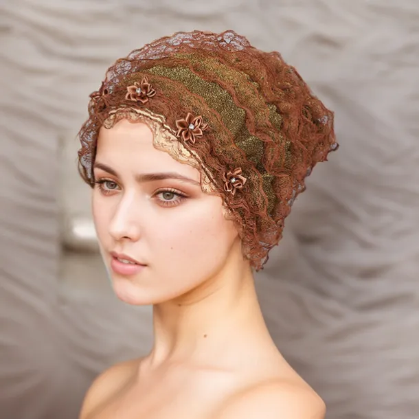 Headwear Tulle Polyester / Cotton Blend Floppy Hat Turbans Casual Holiday Cute With Lace Flower Headpiece Headwear