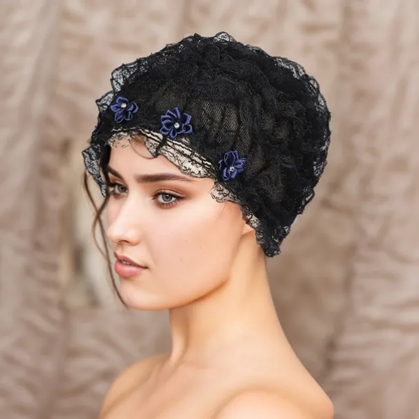 Headwear Tulle Polyester / Cotton Blend Floppy Hat Turbans Casual Holiday Cute With Lace Flower Headpiece Headwear