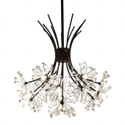 13Heard Modern Fireworks Chandelier G4 Lamp Cap Crystal Dandelion Art Chandelier Ceiling Lamp in Living Room Bedroom and Dining Room