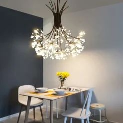 13Heard Modern Fireworks Chandelier G4 Lamp Cap Crystal Dandelion Art Chandelier Ceiling Lamp in Living Room Bedroom and Dining Room